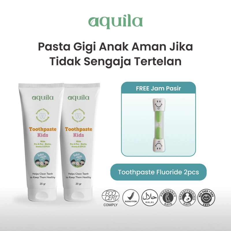 Product image Aquila Bundling Toothpaste Fluoride + Jam pasir all variant all variant
